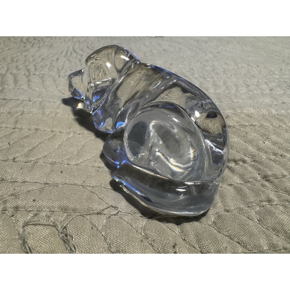 Vintage Dog Paperweight ZClear Art Glass Sleeping Puppy - Picture 4 of 7